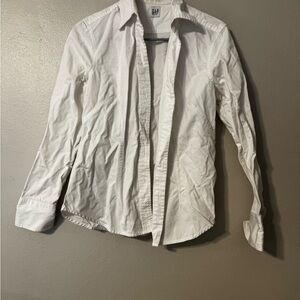 GAP White Collared Button-Front Shirt